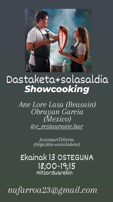 Showcooking: dastaketa + solasaldia