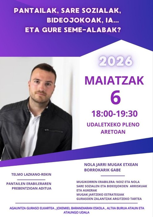 Pantailak, sare sozialak, bideojokoak, IA... eta gure seme-alabak?