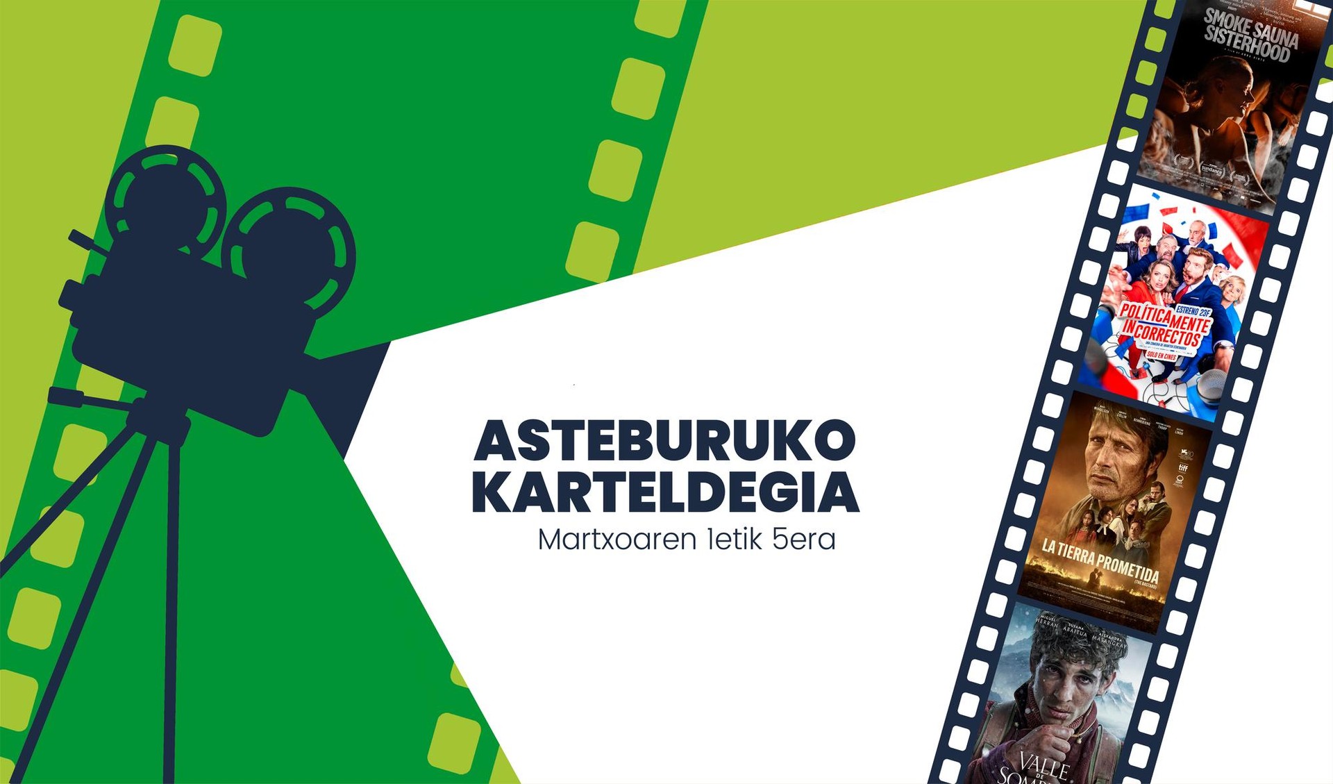 Asteburuko zinema eta antzerki karteldegia
