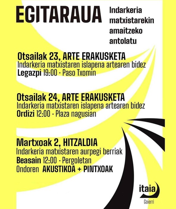 Arte erakusketa: Indarkeria matxistaren islapena artearen bidez