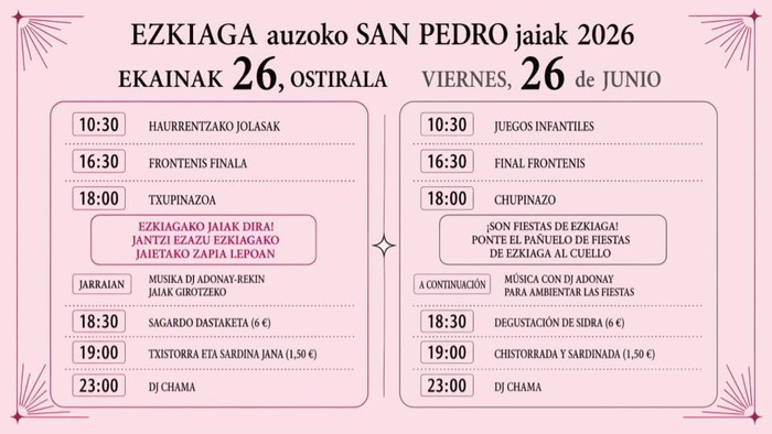 Ezkiaga auzoko San Pedro Jaiak