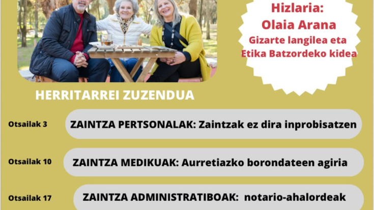 Zaintzak plazara. Gogoeta saioak
