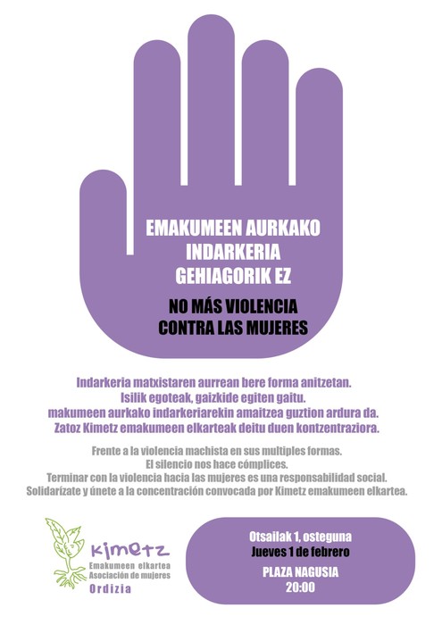 Emakumeen aurkako indarkeria salatzeko elkarretaratzea