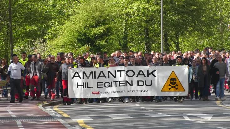 Aurten amiantoaren ondorioz hildako zazpi langileak agurtu dituzte Lan Segurtasun eta Osasunaren Nazioarteko Egunean