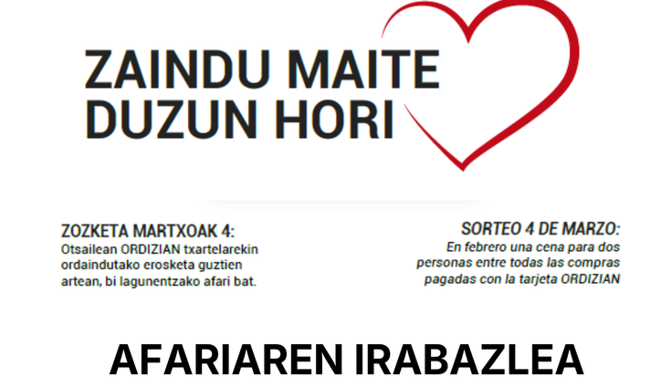 ORDIZIAN VISA TXARTELA: Otsaileko afariaren irabazlea