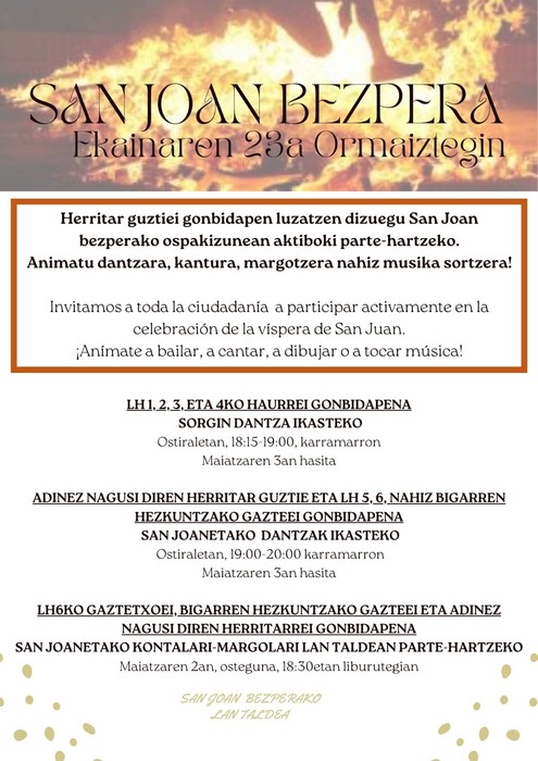 San Joan bezperako ospakizuna
