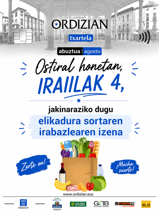 GAUR DA ORDIZIAN TXARTELAREN ABUZTUKO KANPAINAN PARTE HARTZEKO AZKEN EGUNA!