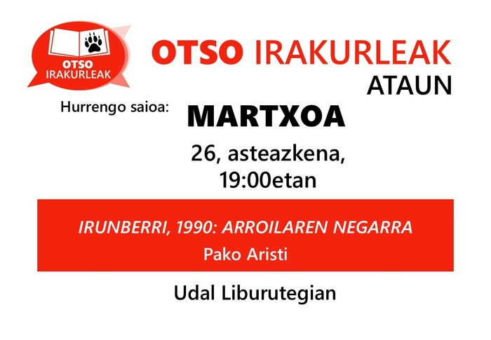 Otso irakurleak - Irunberri, 1990: Arroilaren negarra