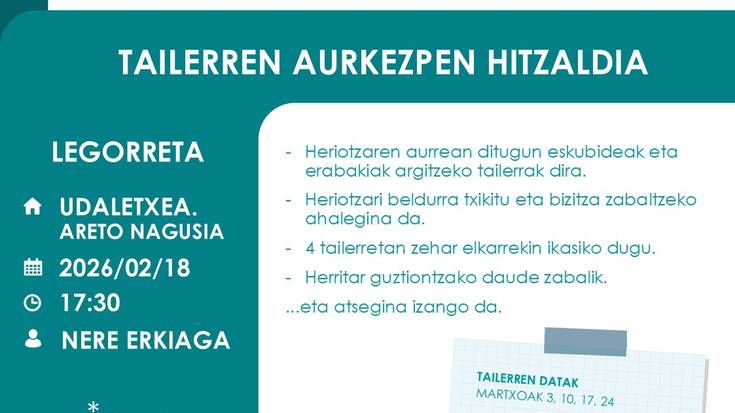 “Hil Arte Bizi” tailerren aurkezpena