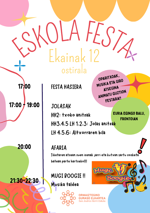 Ormaiztegiko Herri Eskolaren festa