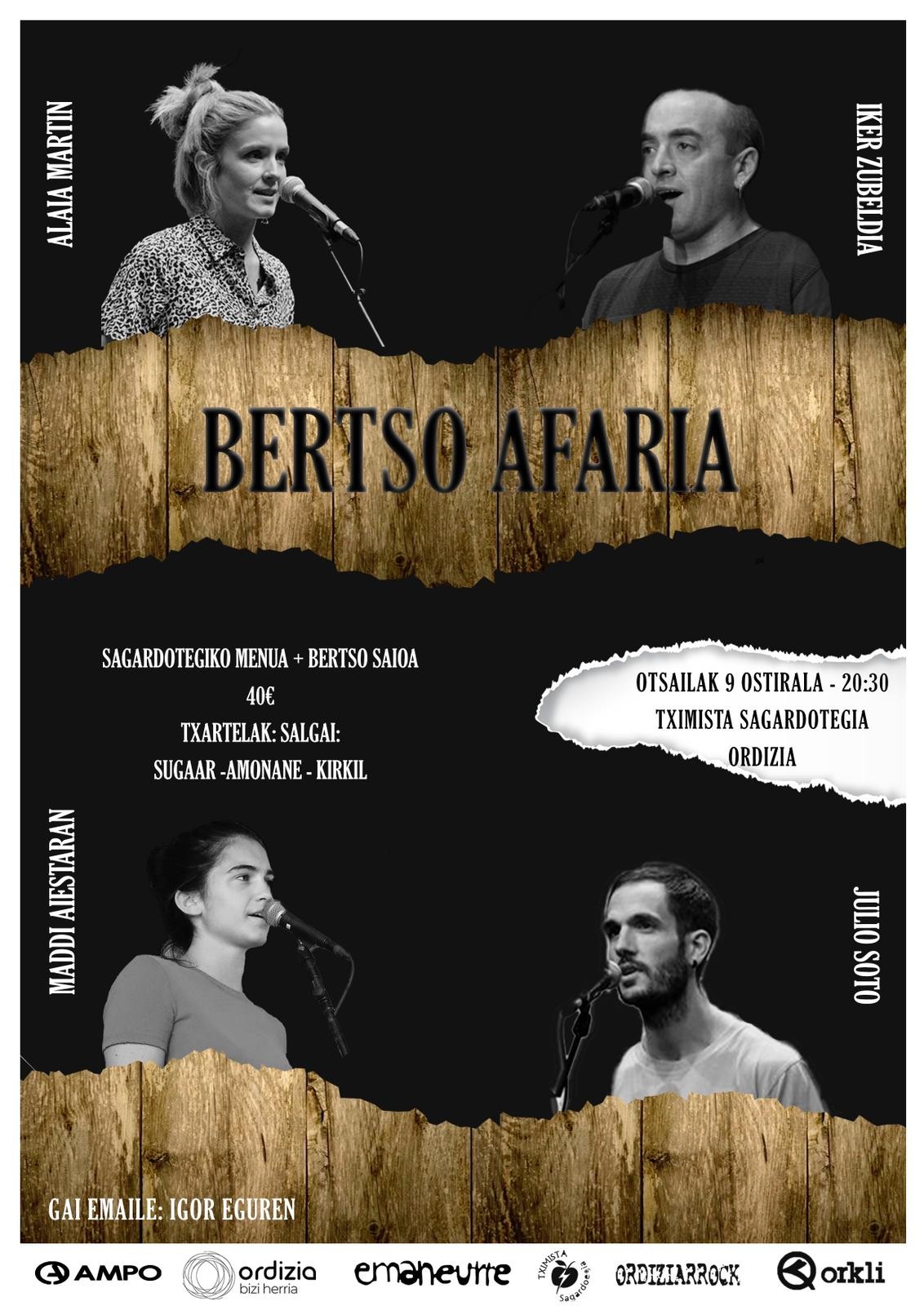Emaneurre bertso afarirako sarrerak salgai daude