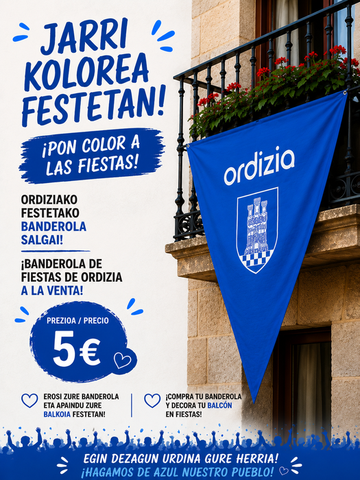 Jarri kolorea festetan! Ordiziako festetako banderolak salgai