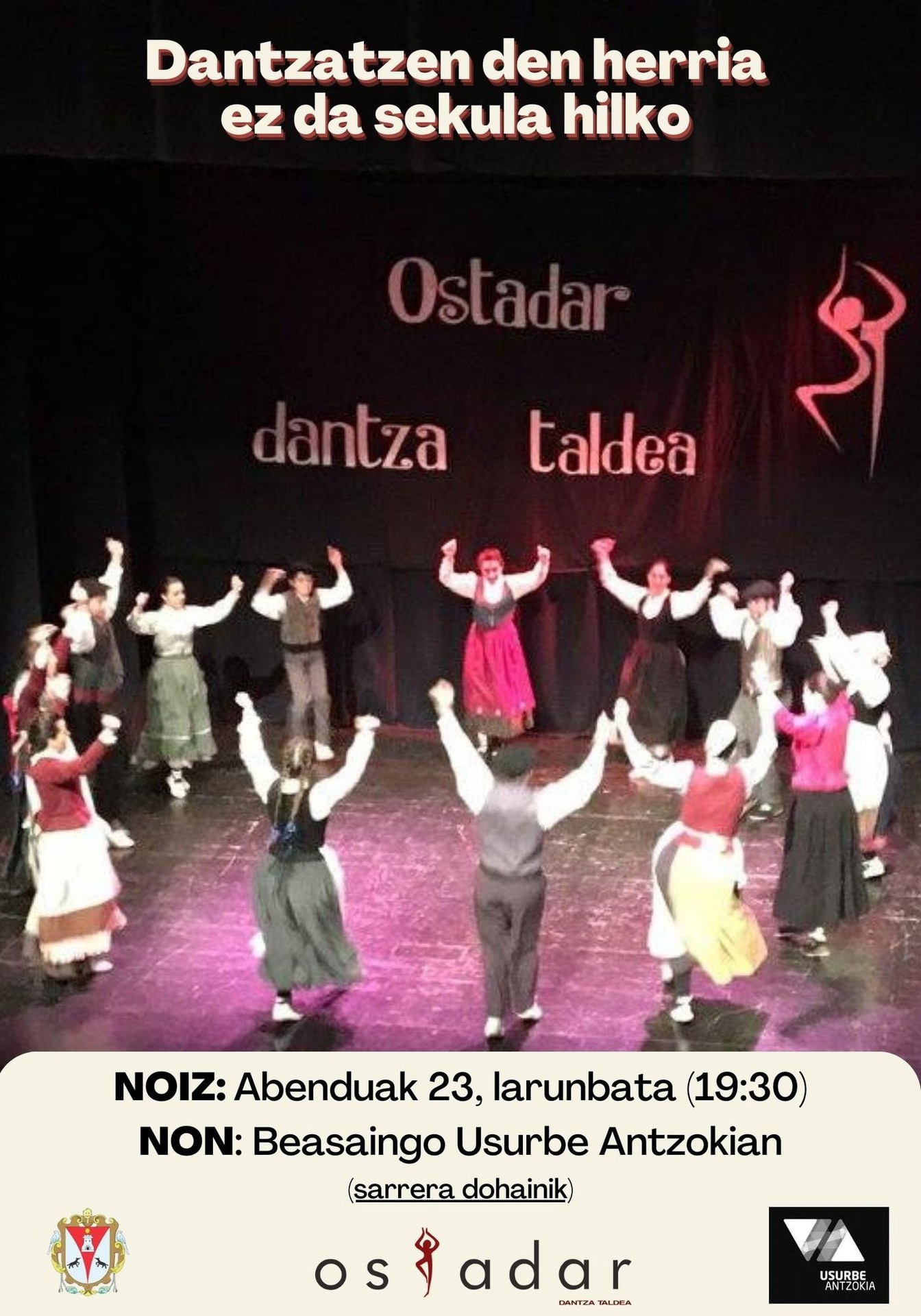 "Dantzatzen duen herria ez da sekula hilko" - Ostadar Dantza Taldearen urteroko Gabonetako emanaldia datorren abenduaren 23an