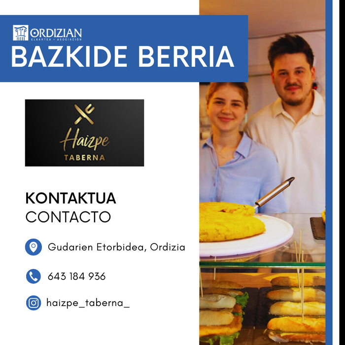 BAZKIDE BERRIA: HAIZPE TABERNA