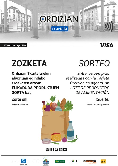 ORDIZIAN TXARTELA: Abuztuko erosketa guztien artean elikadura sorta baten zozketa