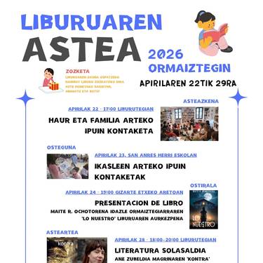 Liburuaren astea Ormaiztegin