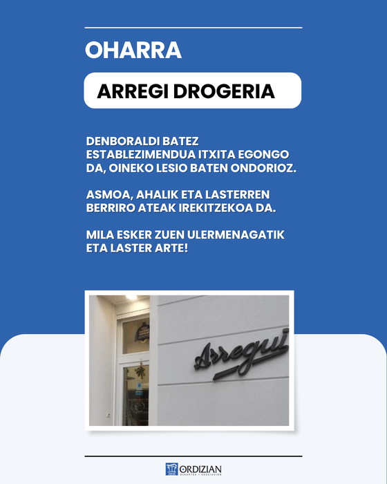 OHARRA: ARREGI DROGERIA