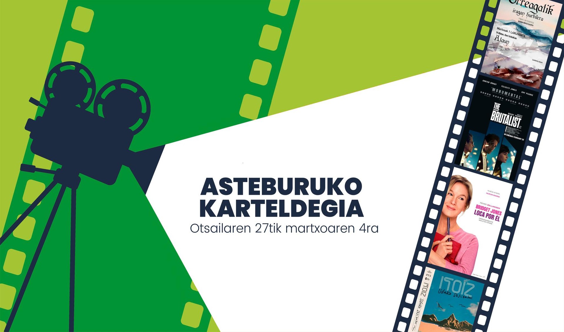 Asteburuko zinema eta antzerki karteldegia