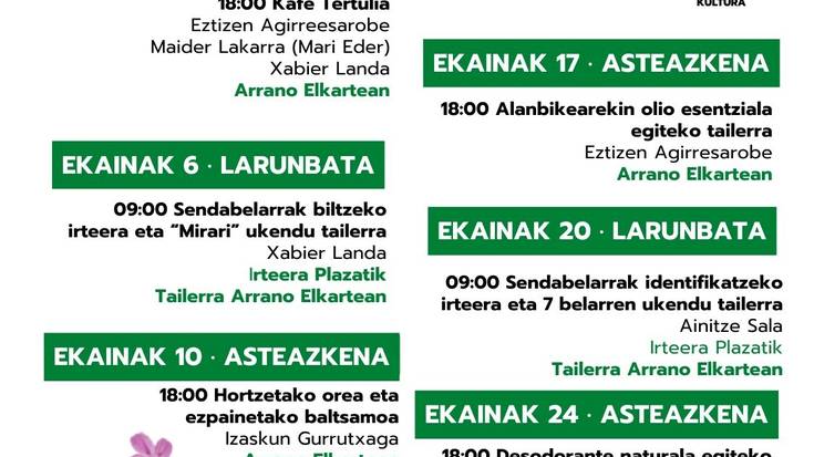 Sendabelarrak identifikatzeko irteera eta ukendu tailerra