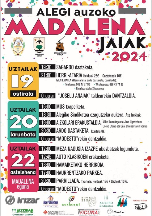 Alegi auzoko Madalena jaiak