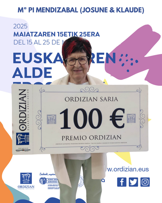 EUSKARAREN ALDE EROSKETAK DEBALDE: Mª PI MENDIZABAL (JOSUNE & KLAUDE)