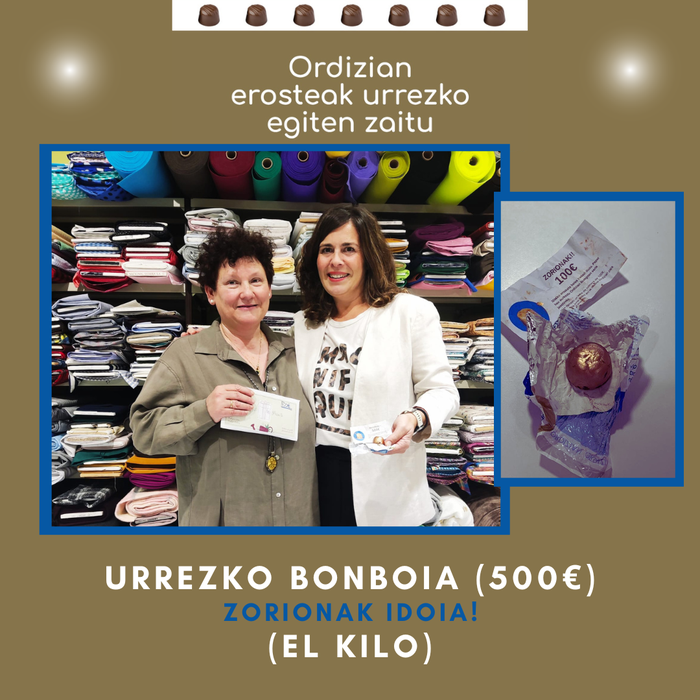 ATERA DA URREZKO HIRUGARREN BONBOIA