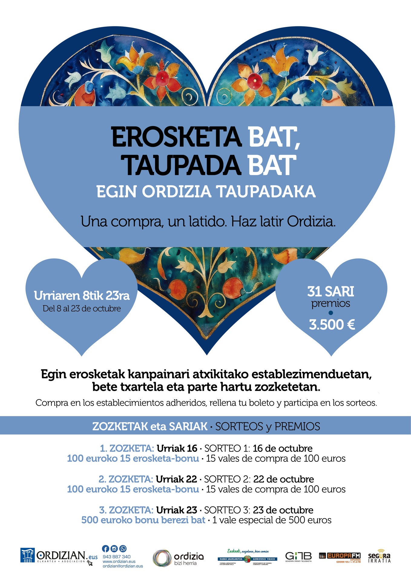 “EROSKETA BAT, TAUPADA BAT” KANPAINAK ORDIZIA TAUPADAKA JARRIKO DU