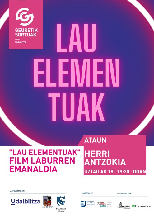 "Lau elementuak" film laburren emanaldia