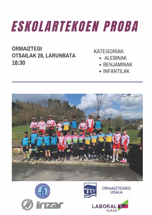 Eskolarteko txirrindu proba