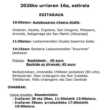 Ataungo jubilatuen eguna