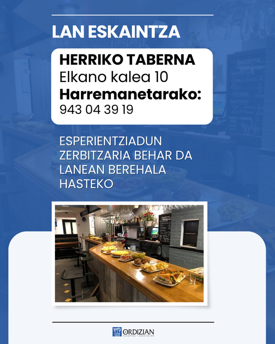 LAN ESKAINTZA: HERRIKO TABERNA