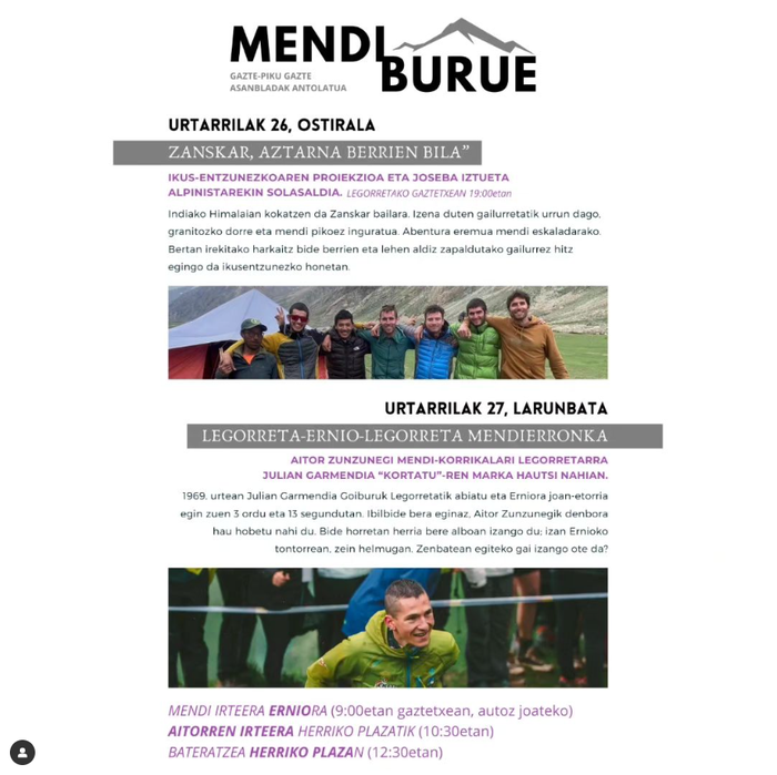 Mendi Burua - Zanskar, aztarna berrien bila