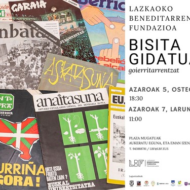 Bisita gidatua Lazkaoko Beneditarren artxibora