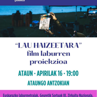 'Lau haizeetara' film laburraren proiekzioa