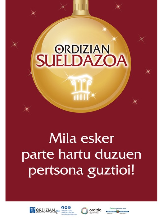 MILA ESKER GABONETAN ORDIZIAN AUKERATU DUZUEN GUZTIOI!