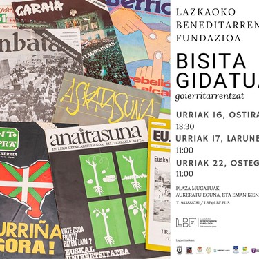 Bisita gidatua Lazkaoko Beneditarren artxibora