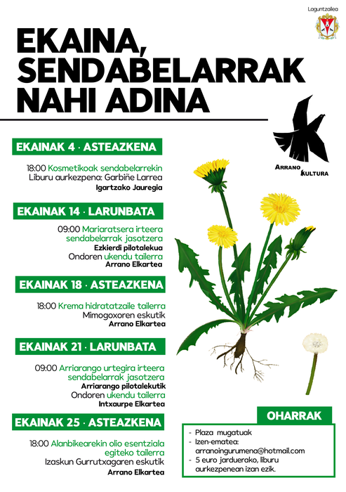 Ekaina, sendabelarrak nahi adina