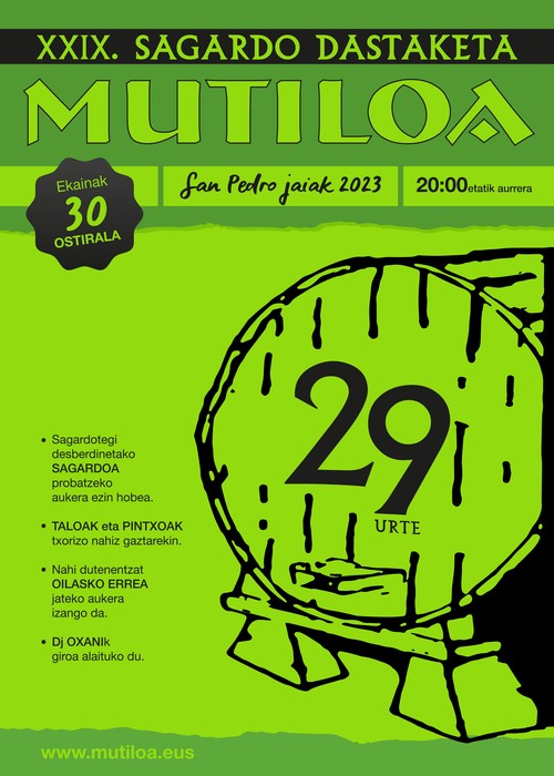 Mutiloako XXIX. Sagardo dastaketa
