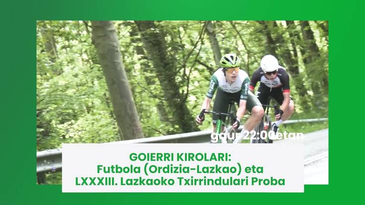 Gaur 22:00etatik aurrera Goierri Kirolari saioa