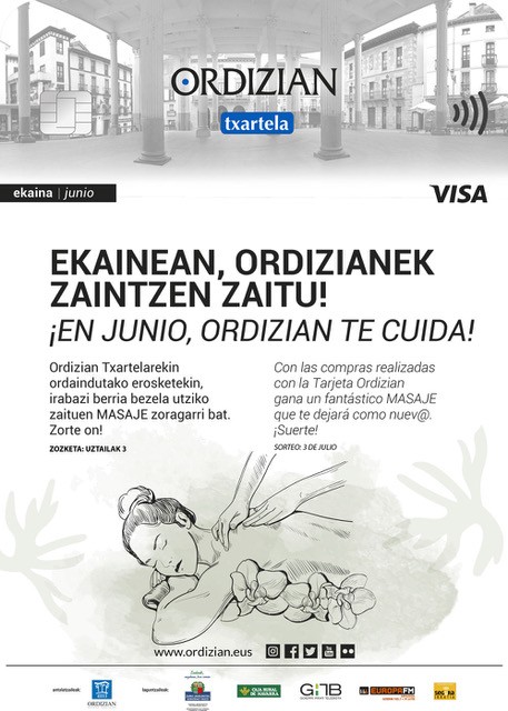 ORDIZIAN VISA TXARTELA: Ekainean irabazi masaje zoragarri bat