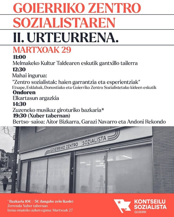 Goierriko Zentro Sozialistaren II. urteurrena