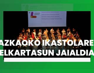Lazkaoko Ikastolako LH 4 eta LH 6ko ikasleen emanaldia Elkartasun Jaialdiaren baitan