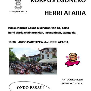 Korpus eguneko herri afaria