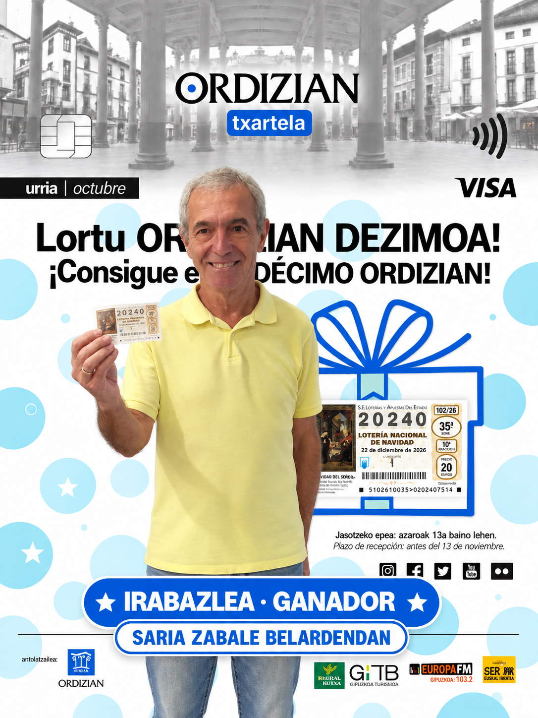 ORDIZIAN TXARTELAK SARIA DU!