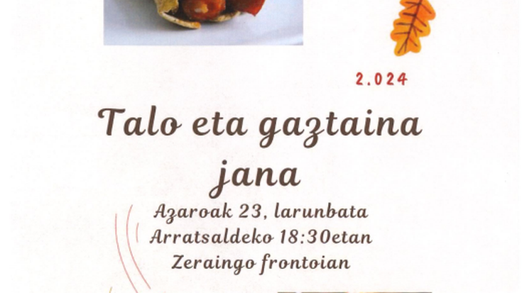 Talo eta gaztaina jana