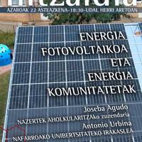 Energia fotovoltaikoaren bertuteen eta komunitate energetikoen inguruko hitzaldia