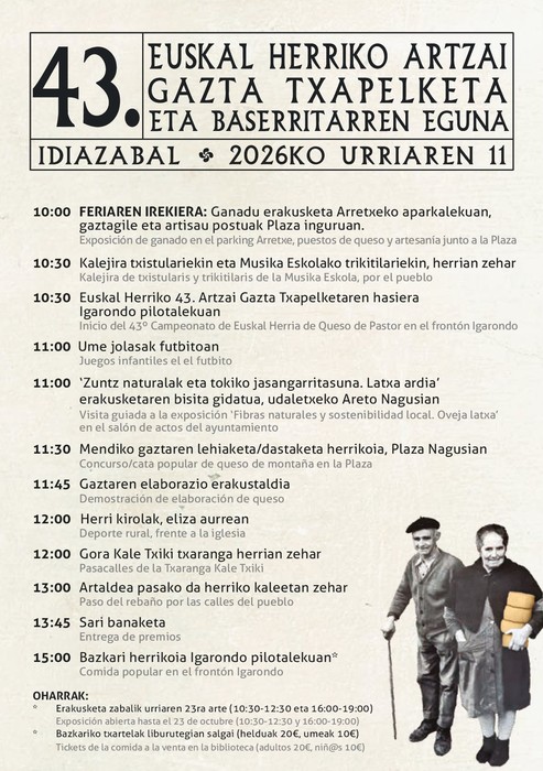 43. Euskal Herriko Artzai Gazta Txapelketa eta Baserritarren Eguna