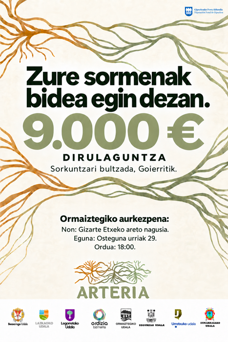 Sortzaileentzako diru-laguntzaren aurkezpena. ARTERIA