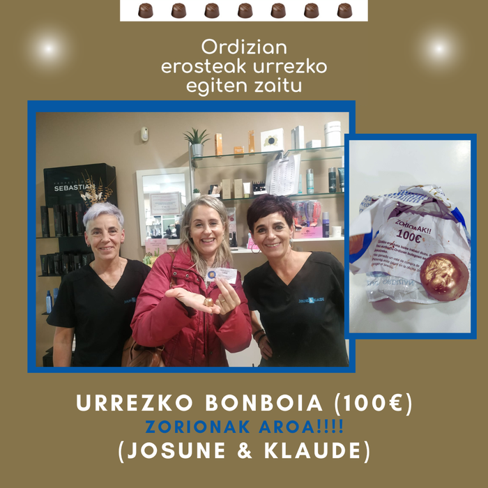 ATERA DA URREZKO BIGARREN BONBOIA
