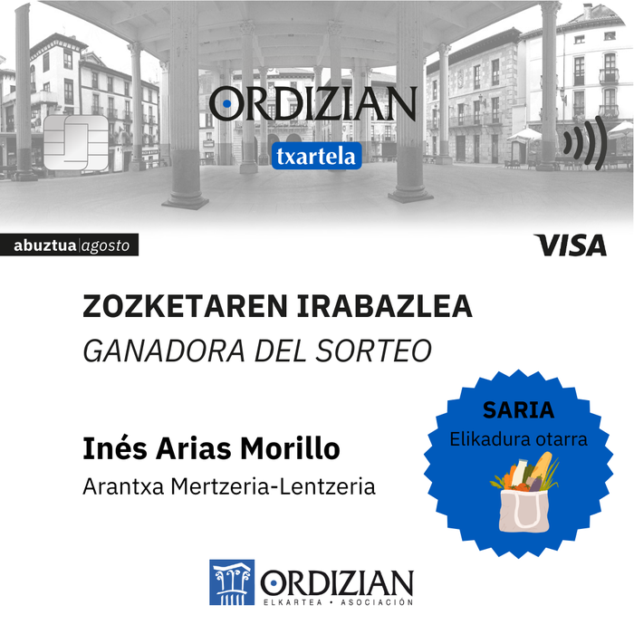 ORDIZIAN VISA TXARTELA: ABUZTUKO IRABAZLEA